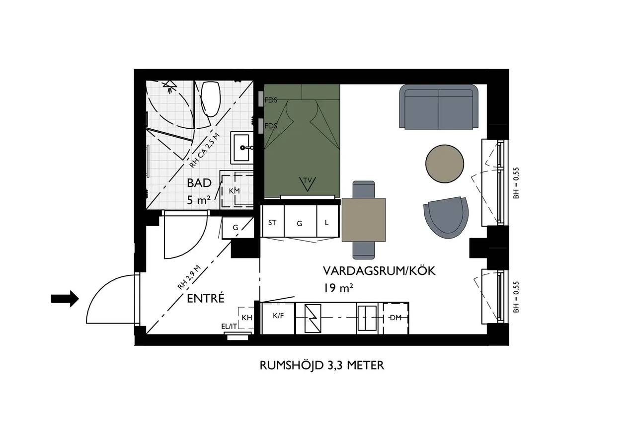 Planritning för Vintergaloppsgatan 13