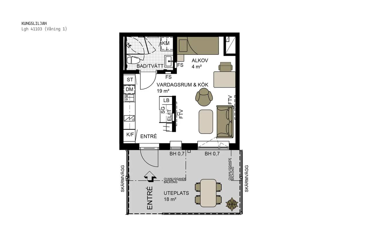 Floor plan for Torrängsgatan 16