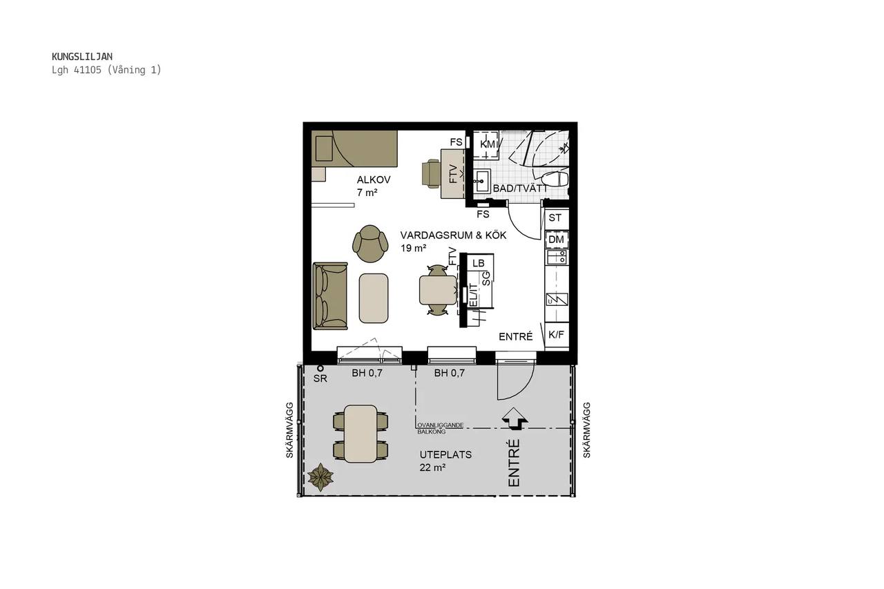 Floor plan for Torrängsgatan 16