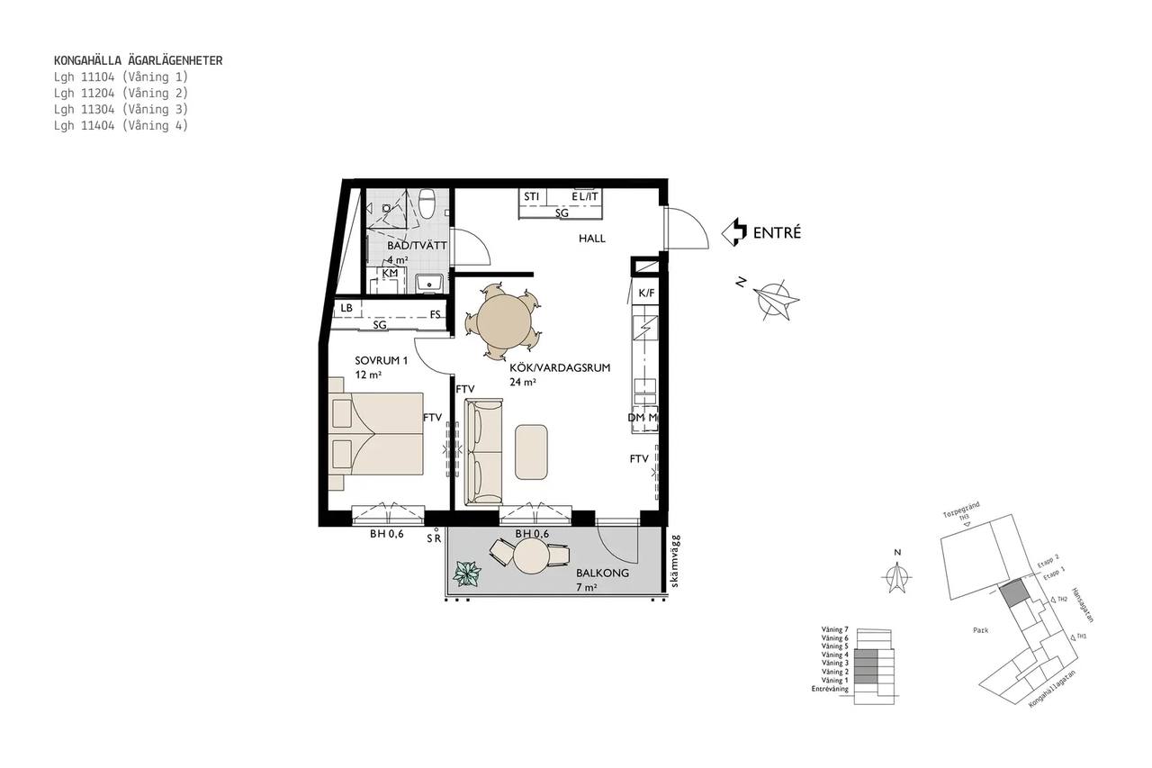 Floor plan for Hansagatan 7
