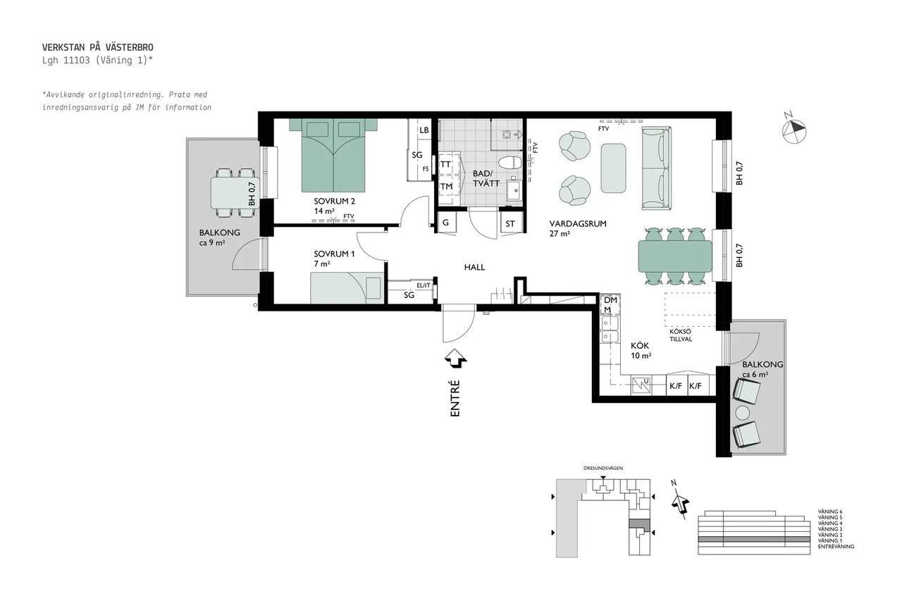 Floor plan for Pepparholmsgatan 4