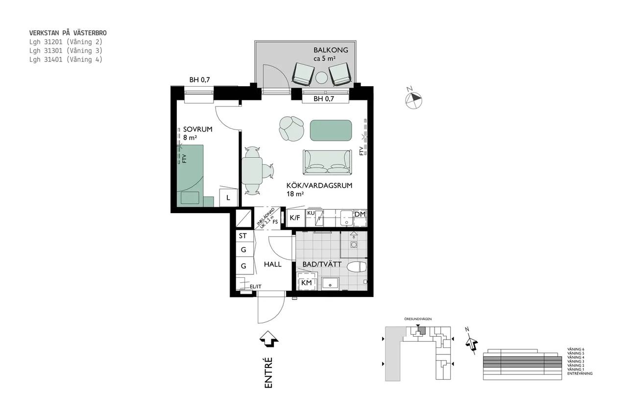 Floor plan for Öresundsvägen 13 A