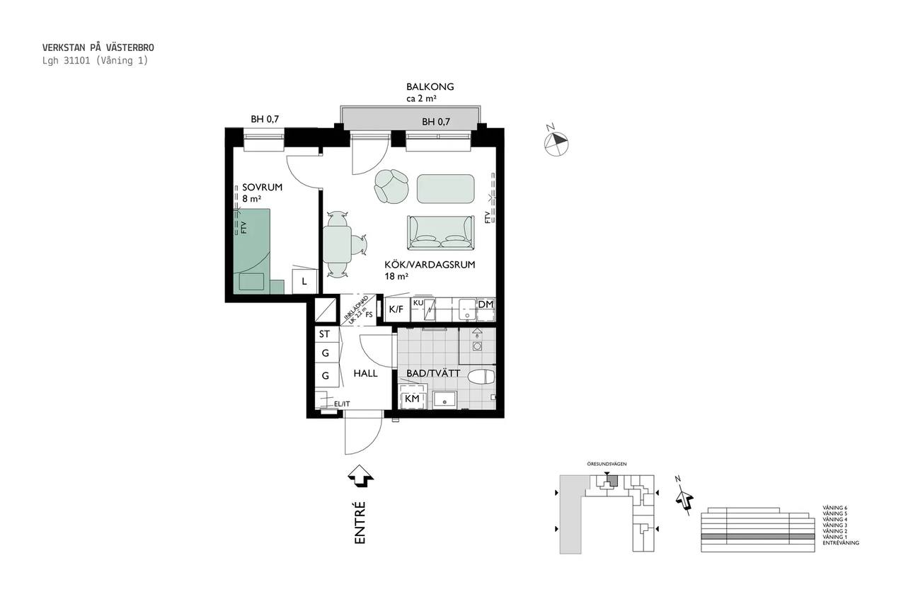 Floor plan for Öresundsvägen 13 A