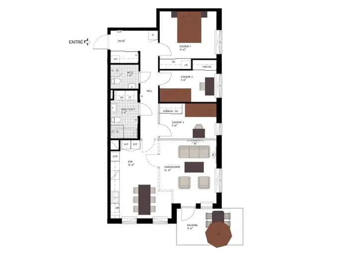 Planritning för Södra vägen 48 