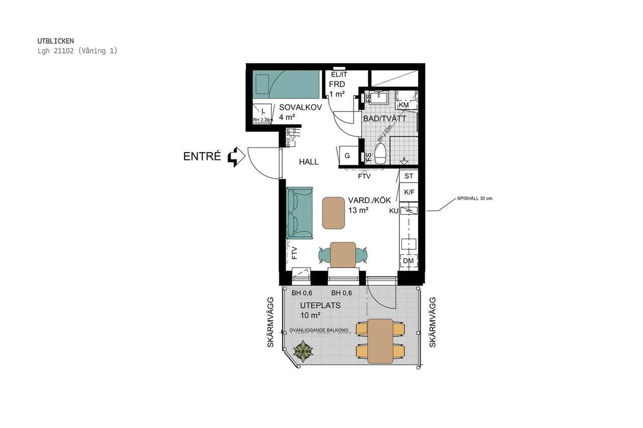 Floor plan for Blockstensgatan 6