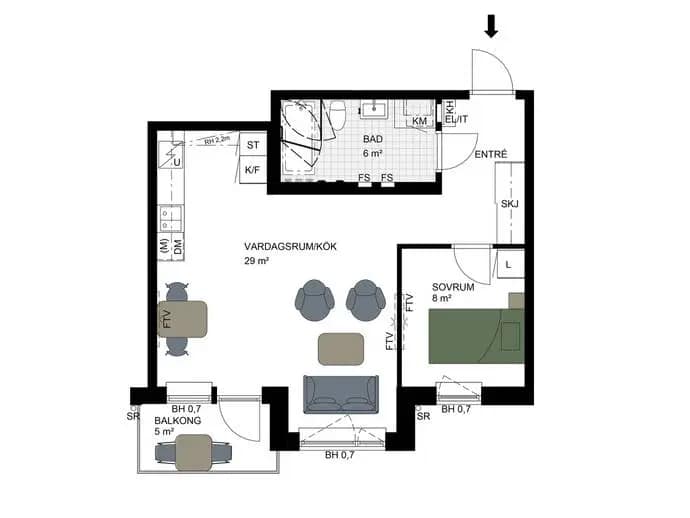 Floor plan for Blinkersgatan 26