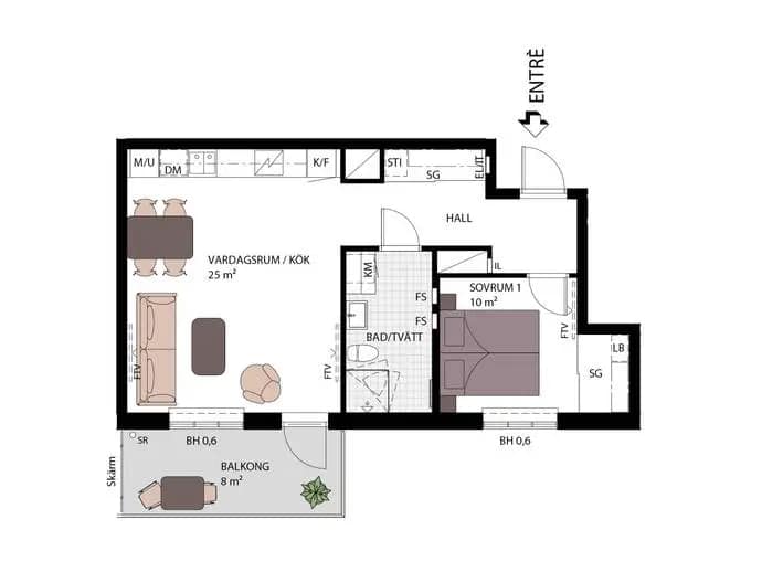 Floor plan for Spinnerigatan 5