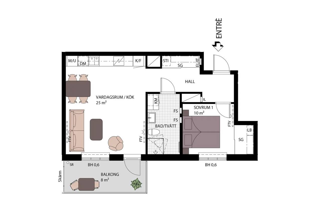 Floor plan for Spinnerigatan 5
