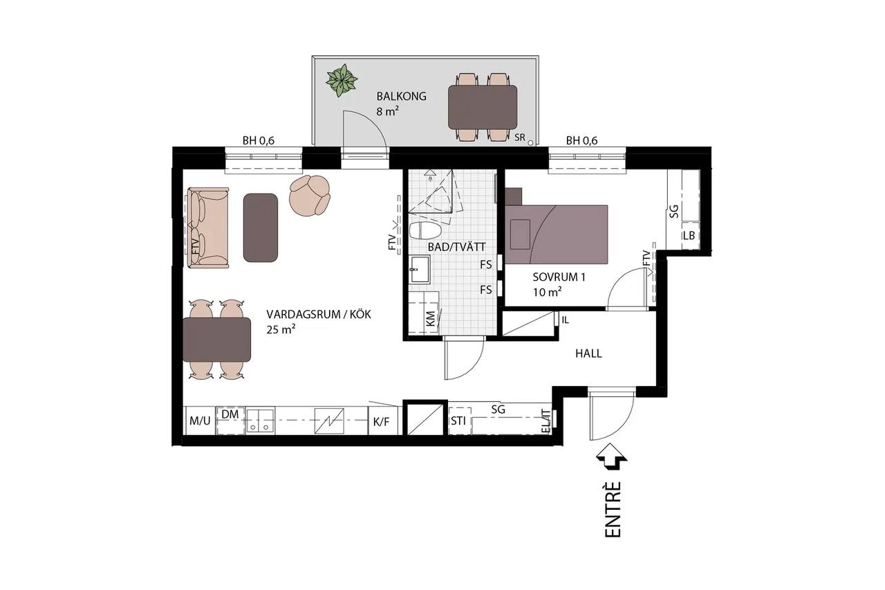 Floor plan for Spinnerigatan 5