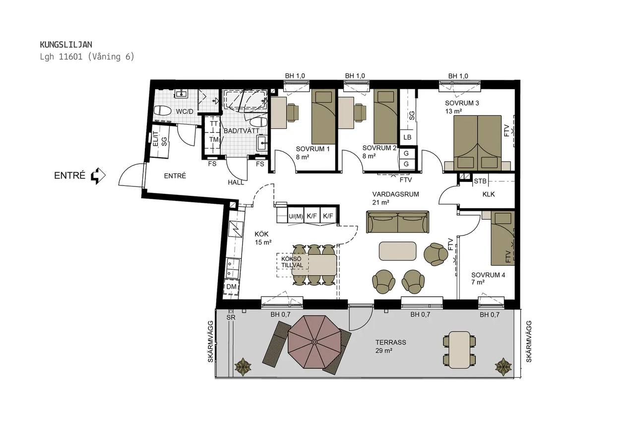 Floor plan for Lekparksgatan 13