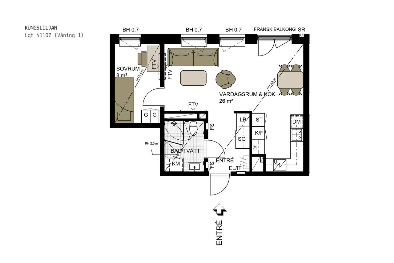 Floor plan for Torrängsgatan 16
