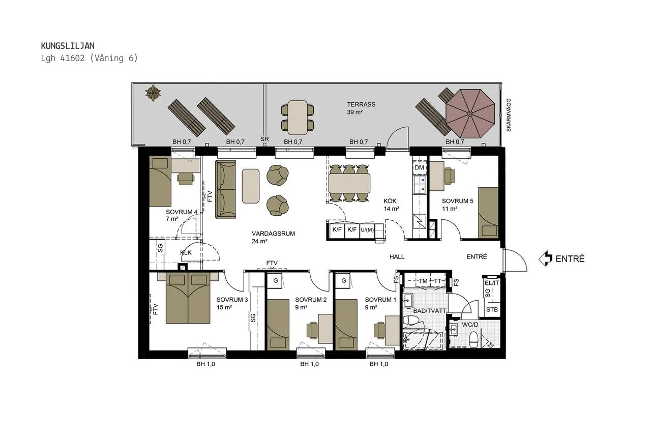 Planritning för Torrängsgatan 16