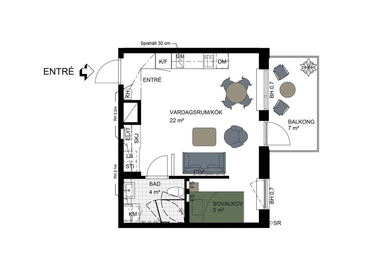 Planritning för Blinkersgatan 28