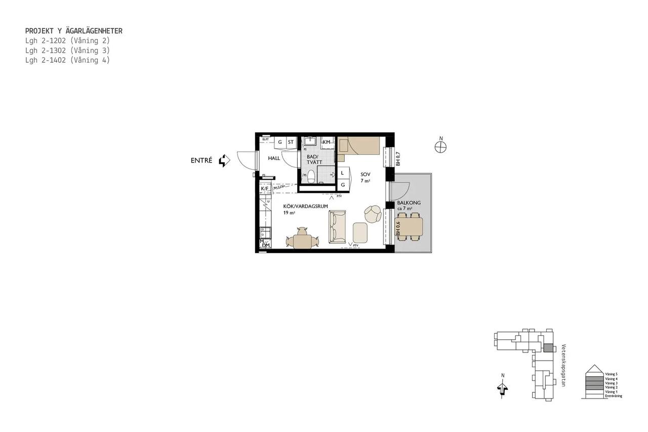 Floor plan for Vetenskapsgatan 11