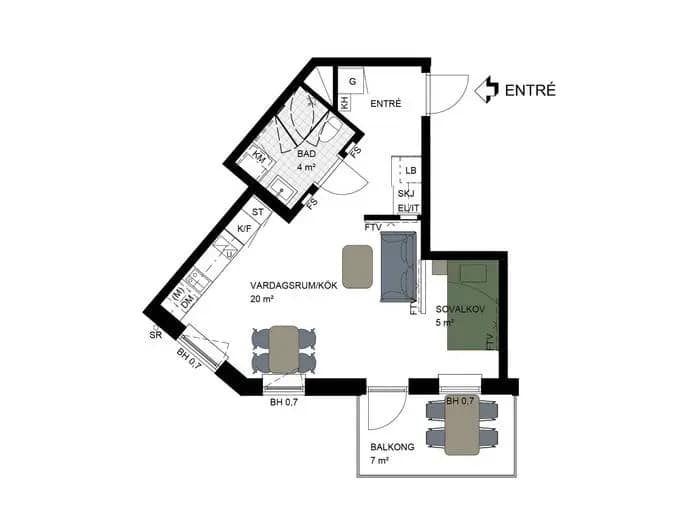 Floor plan for Blinkersgatan 24
