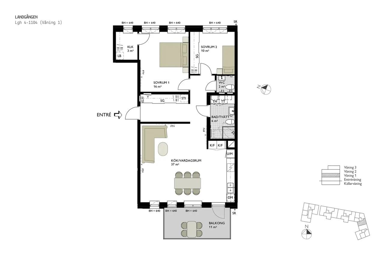 Floor plan for Hamnallén 15