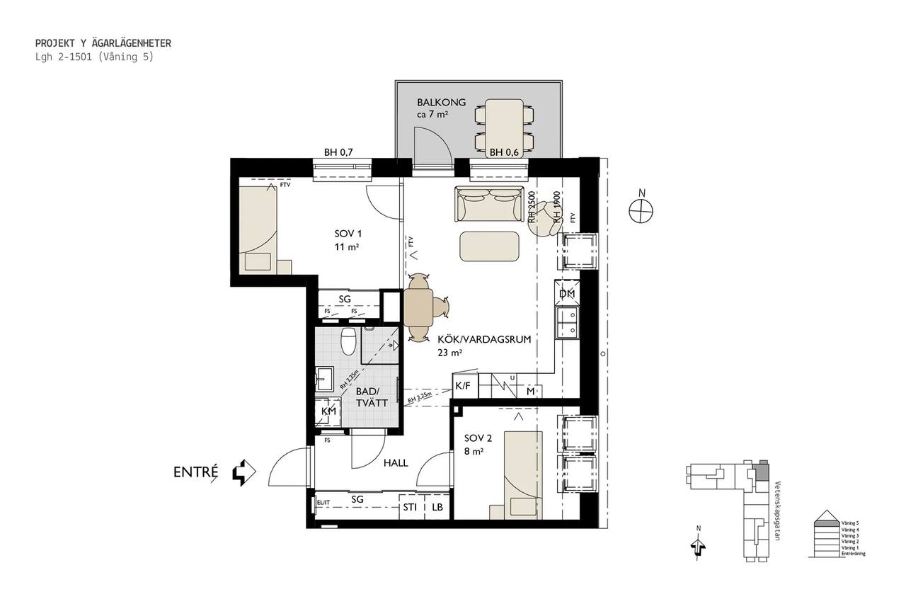 Floor plan for Vetenskapsgatan 11