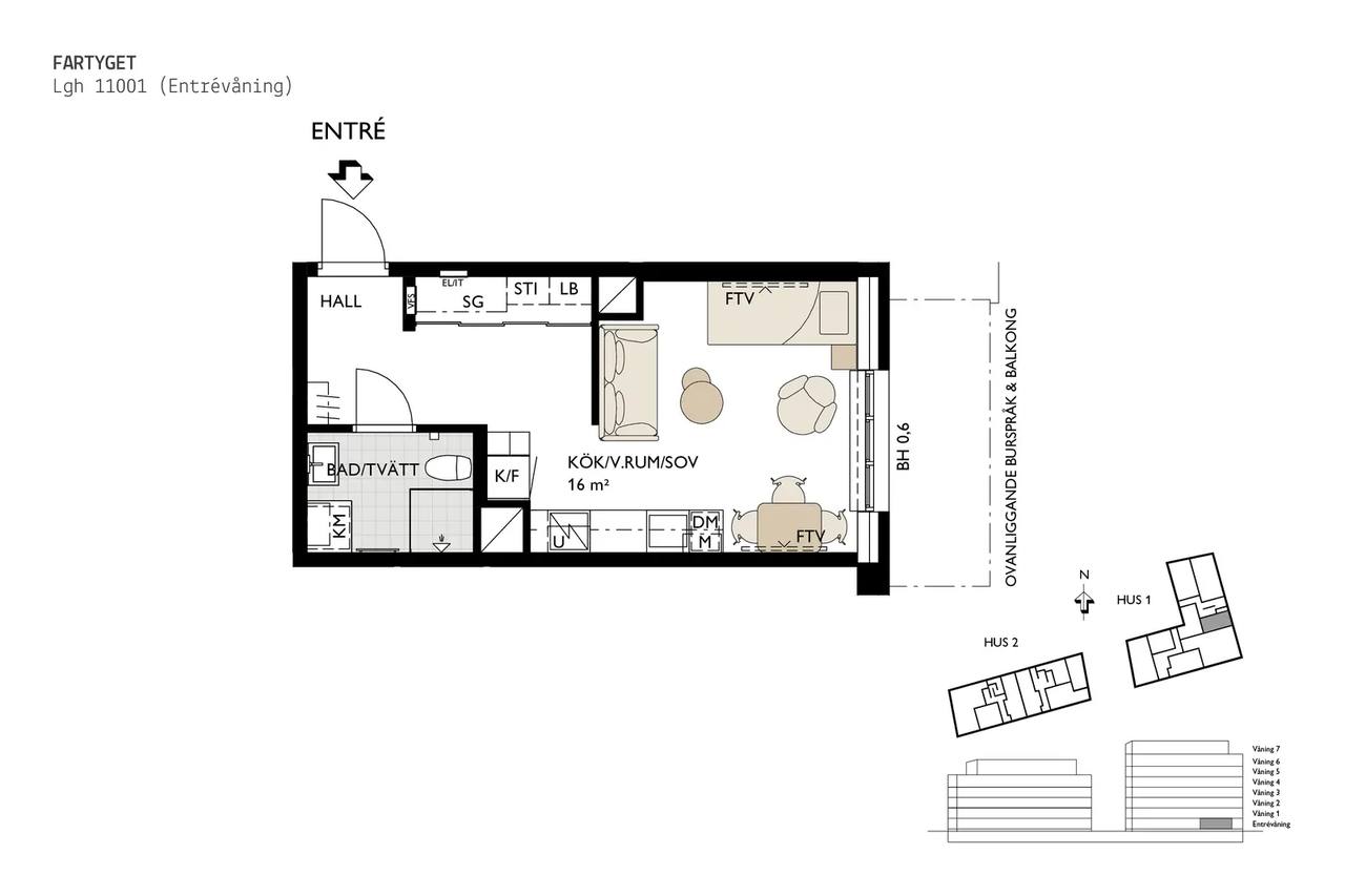 Planritning för Dockgatan 2 A