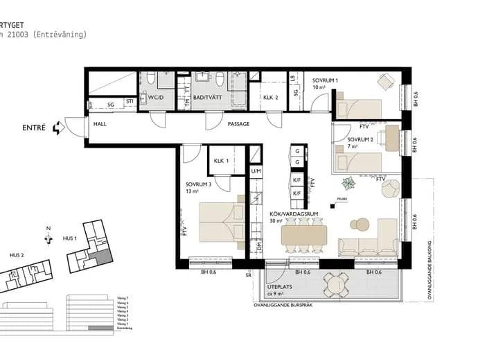 Floor plan for Lilla Varvsgatan 44