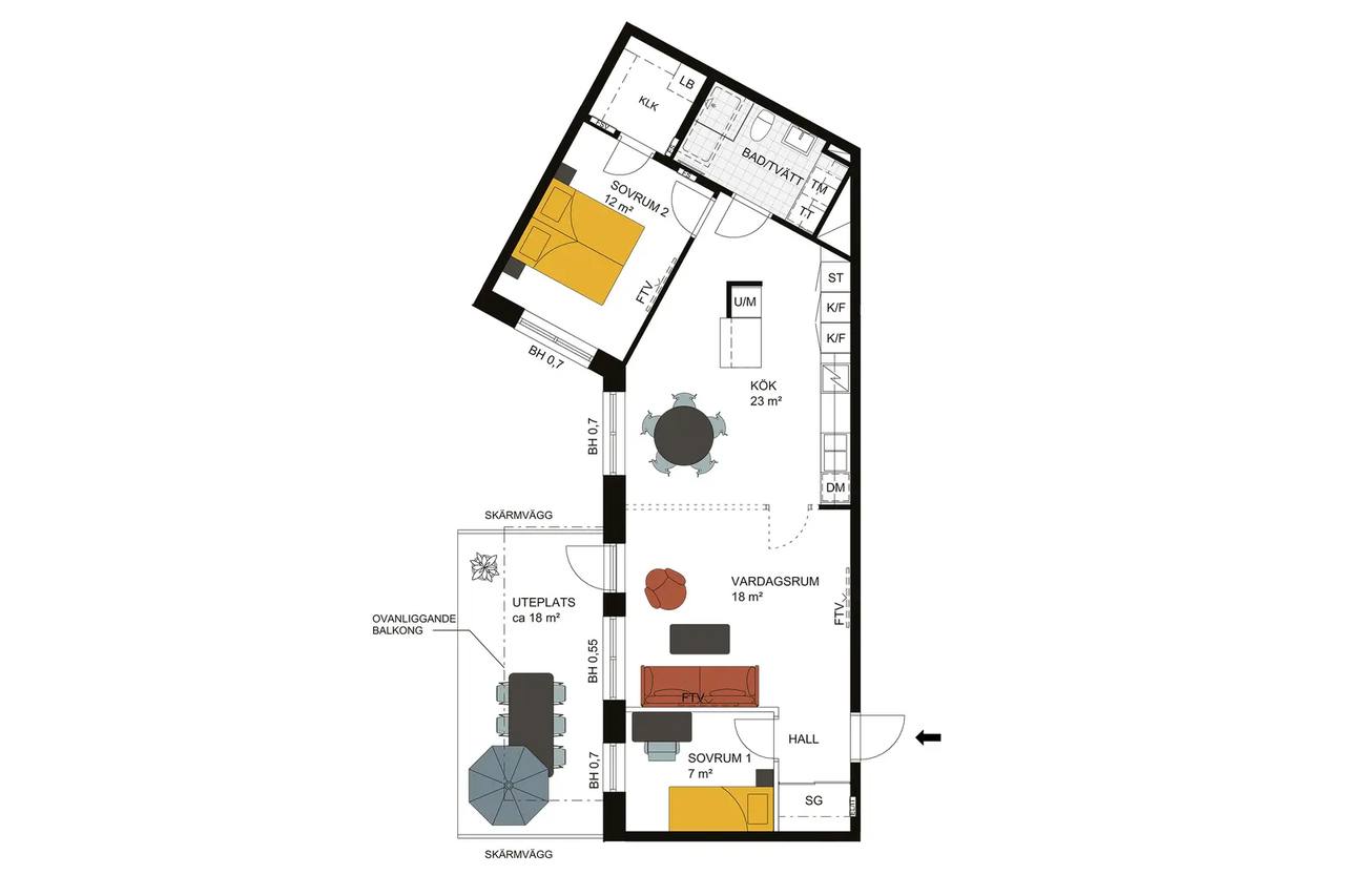Floor plan for Grågubbarnas väg 6