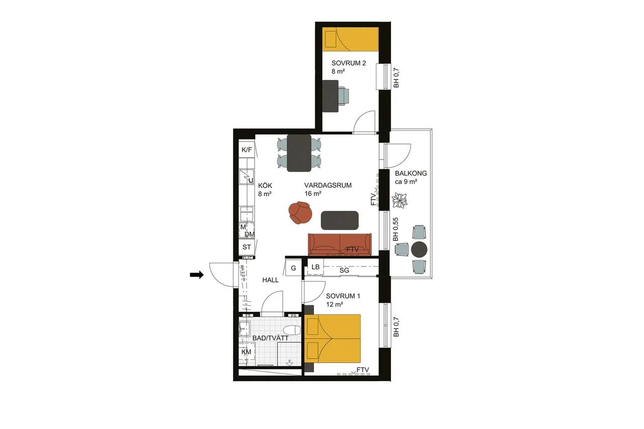 Planritning för Grågubbarnas väg 6