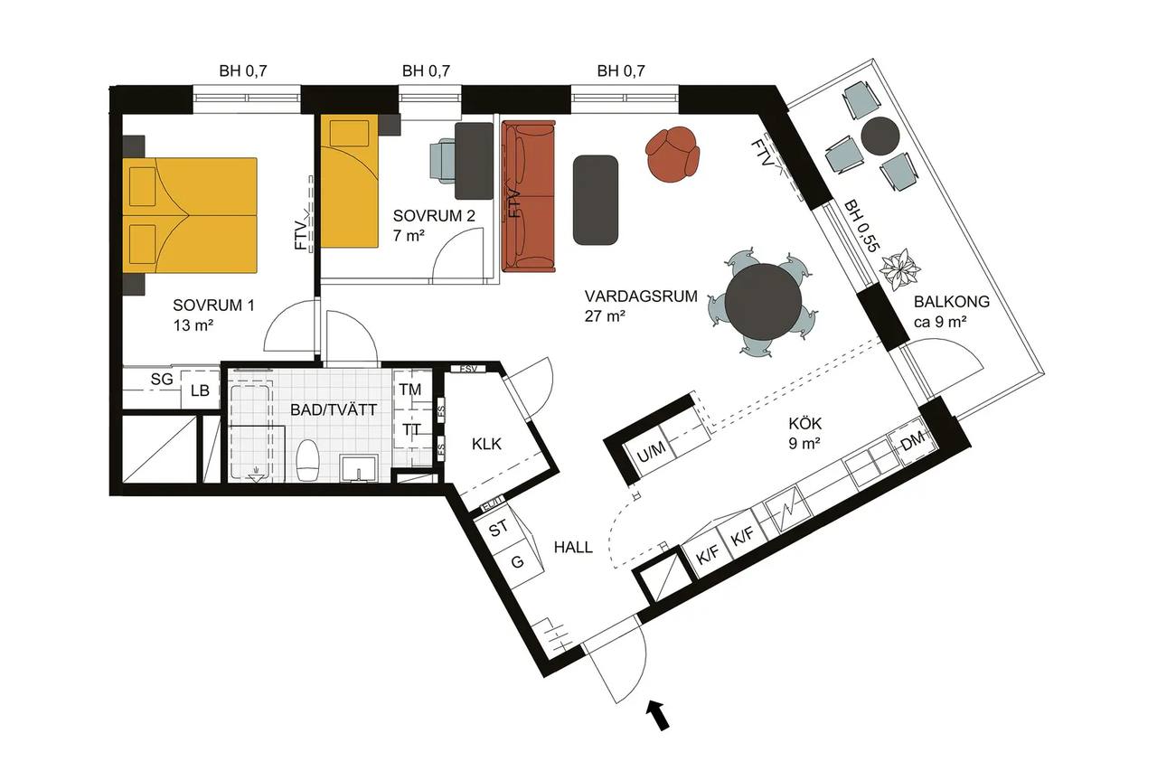 Planritning för Grågubbarnas väg 6