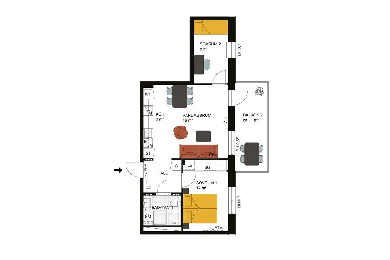 Planritning för Grågubbarnas väg 6