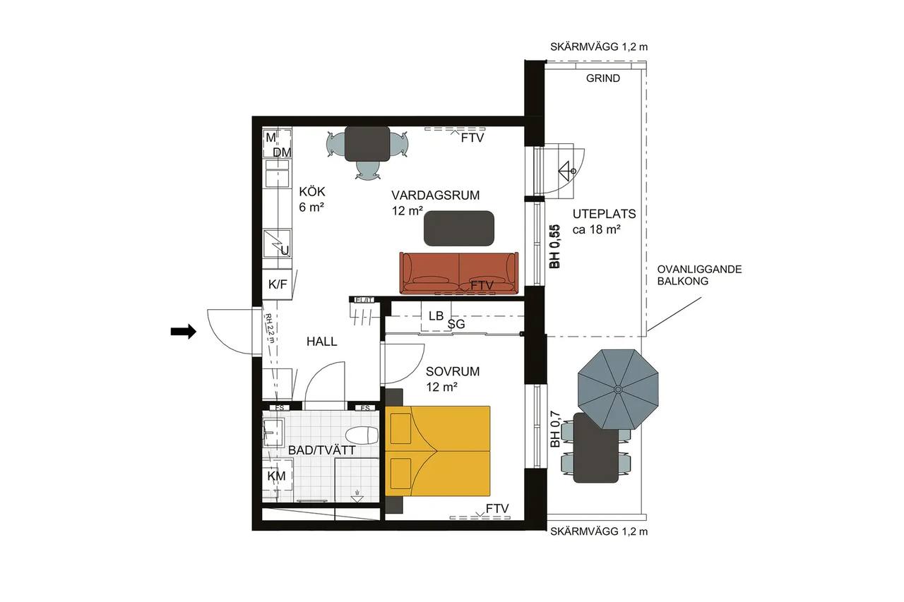 Planritning för Grågubbarnas väg 6