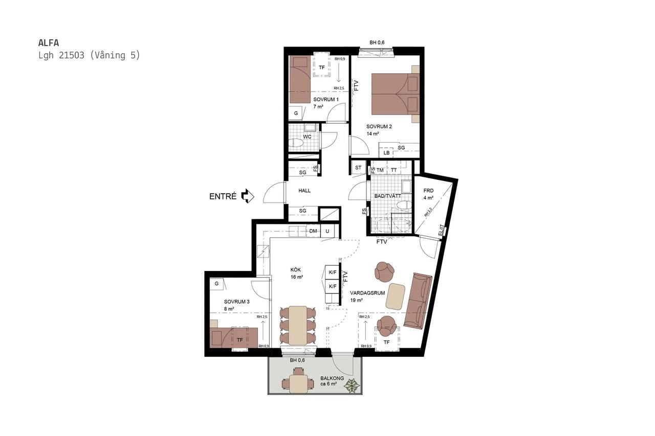 Floor plan for Sköndalsvägen 103