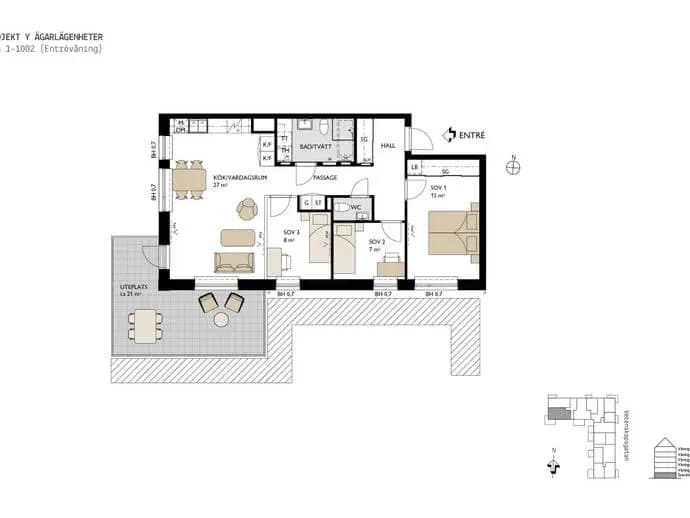 Planritning för Vetenskapsgatan 13