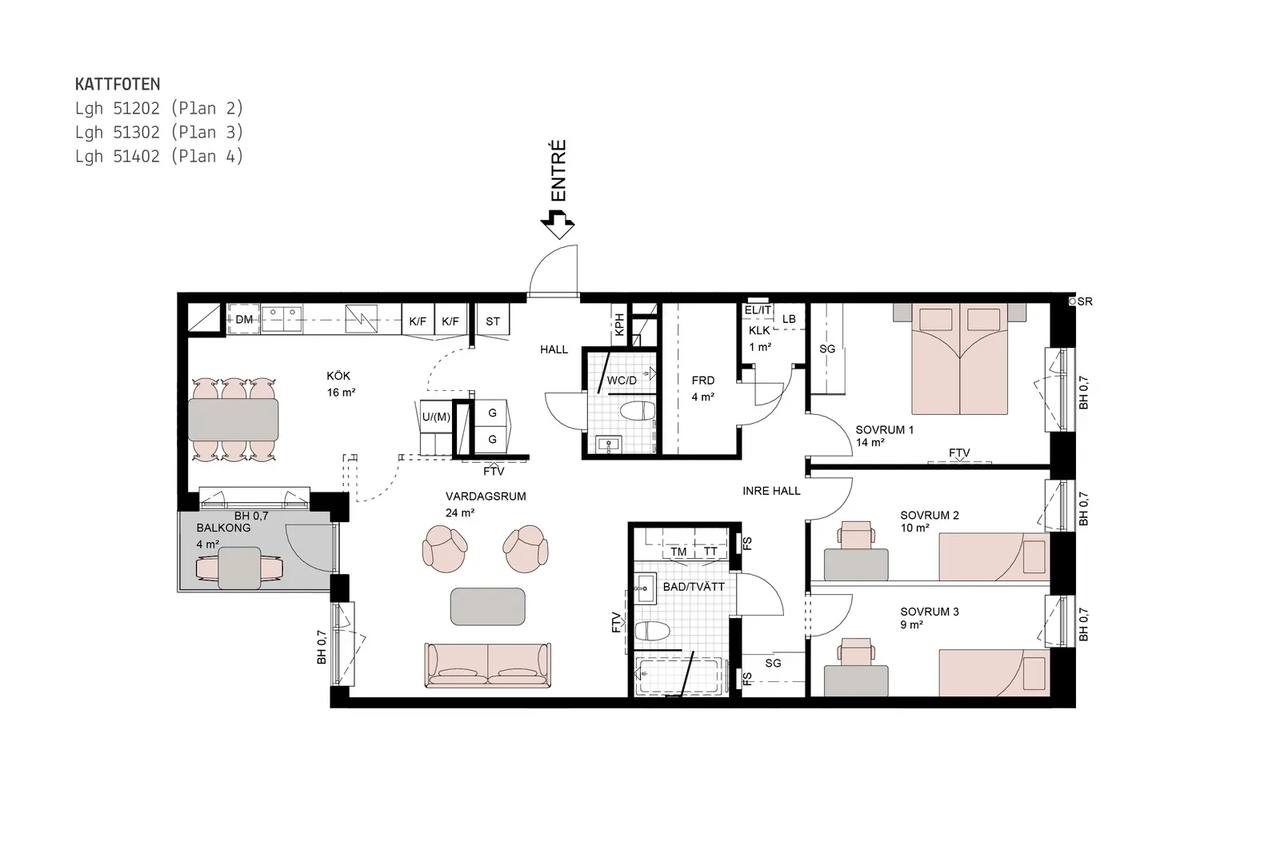 Floor plan for Torrängsgatan 18