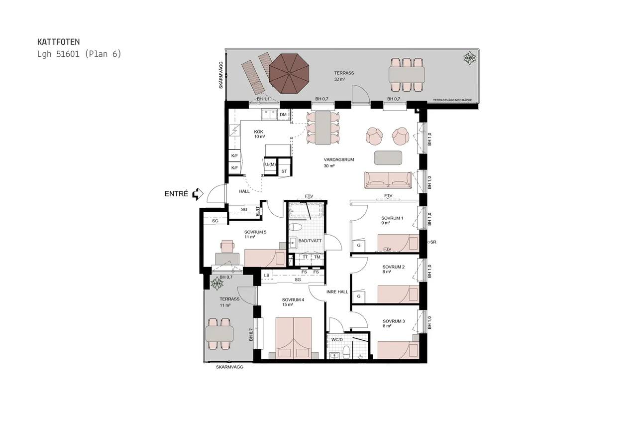 Planritning för Torrängsgatan 18