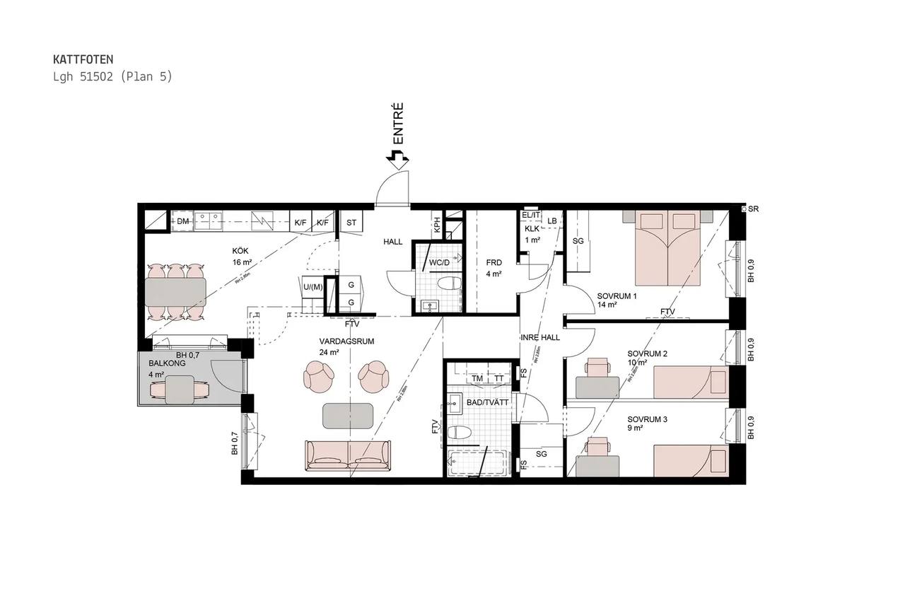 Planritning för Torrängsgatan 18