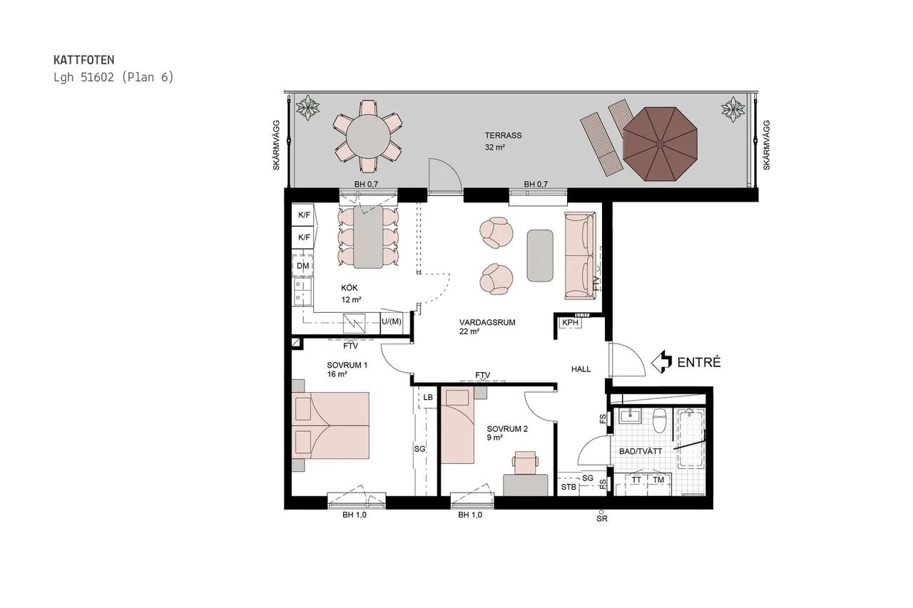 Planritning för Torrängsgatan 18