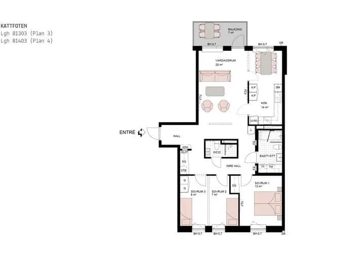 Floor plan for Lekparksgatan 15A