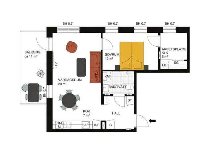 Floor plan for Grågubbarnas väg 2