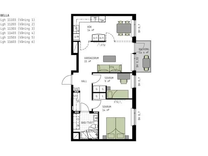 Planritning för Mobilgatan 8A