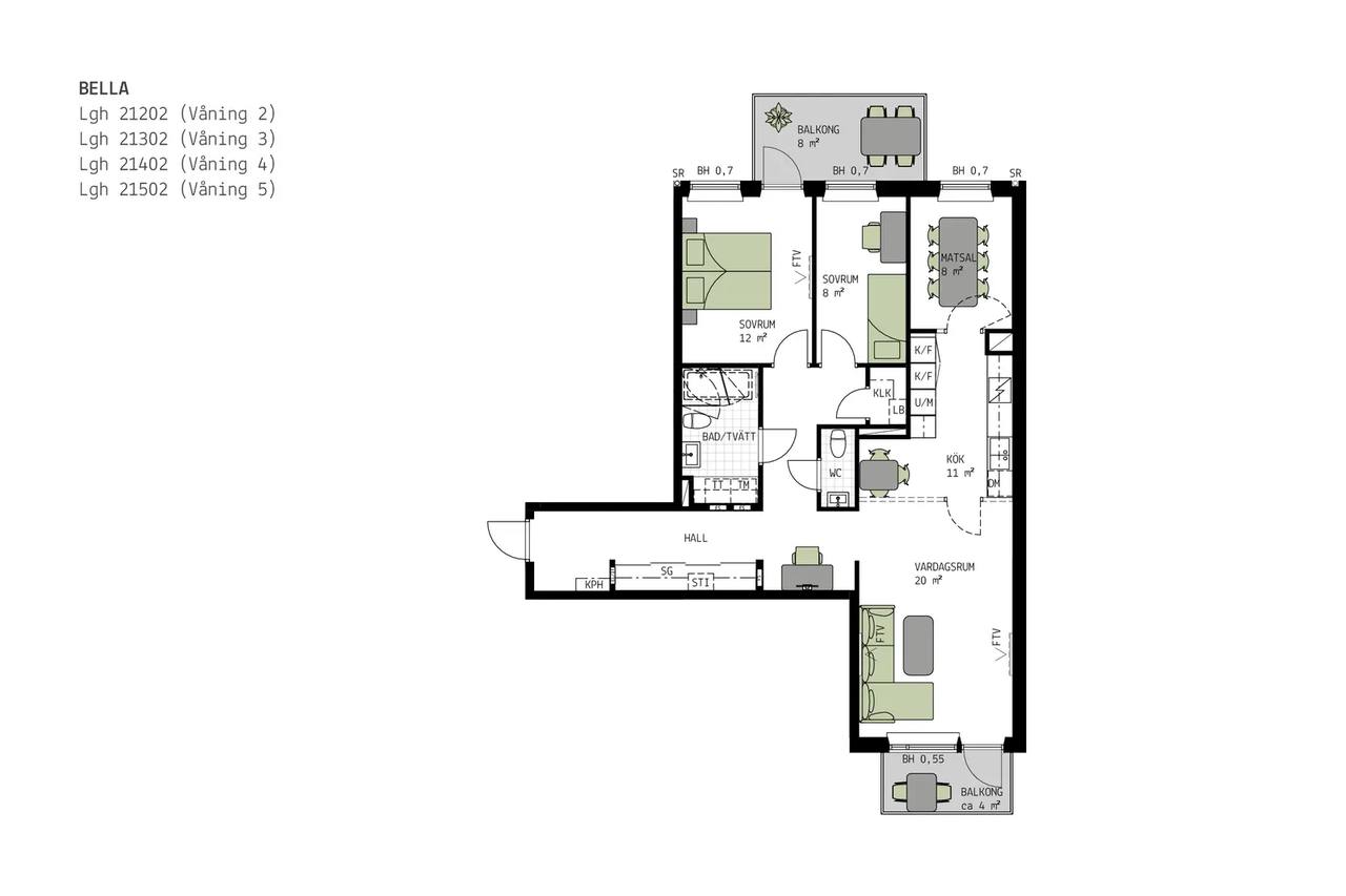 Floor plan for Mobilgatan 8B