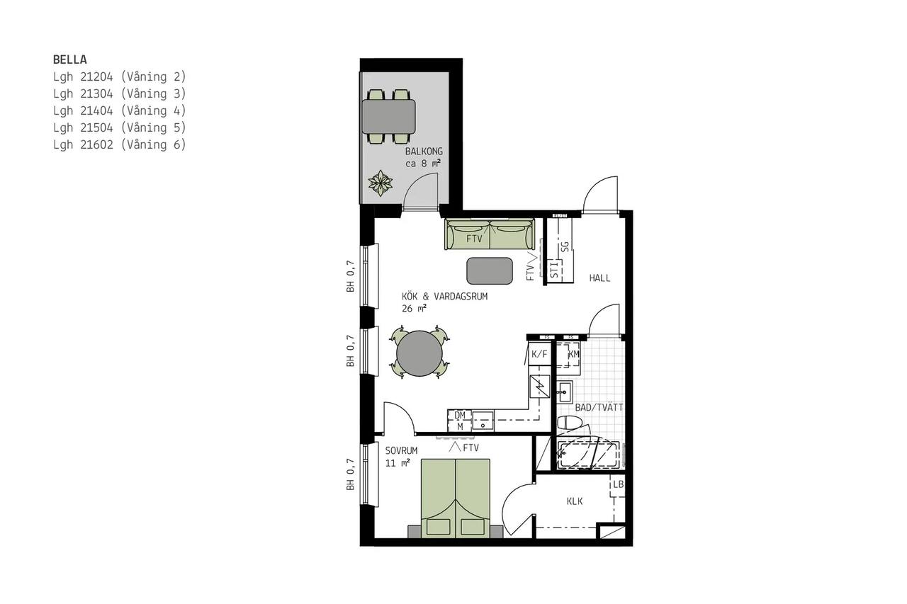 Floor plan for Mobilgatan 8B