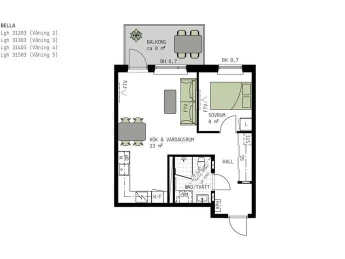Planritning för Tellusgatan 13