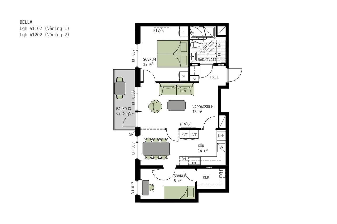 Floor plan for Tellusgatan 11