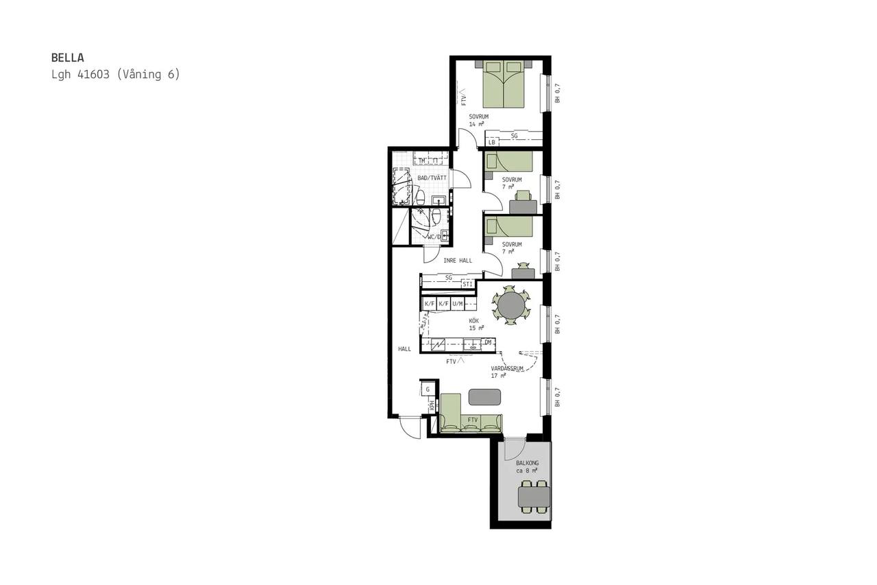 Floor plan for Tellusgatan 11