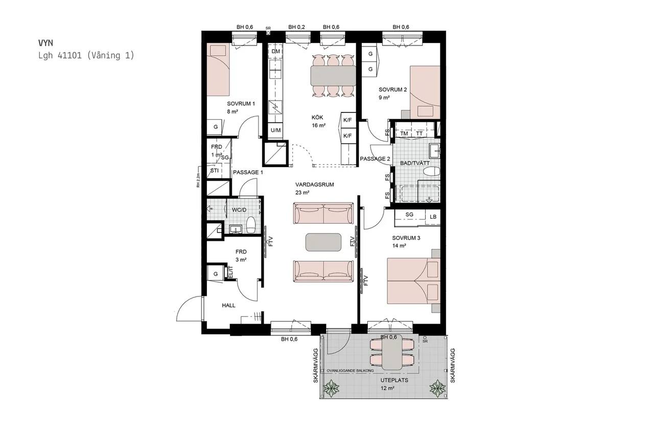 Planritning för Blockstensgatan 12