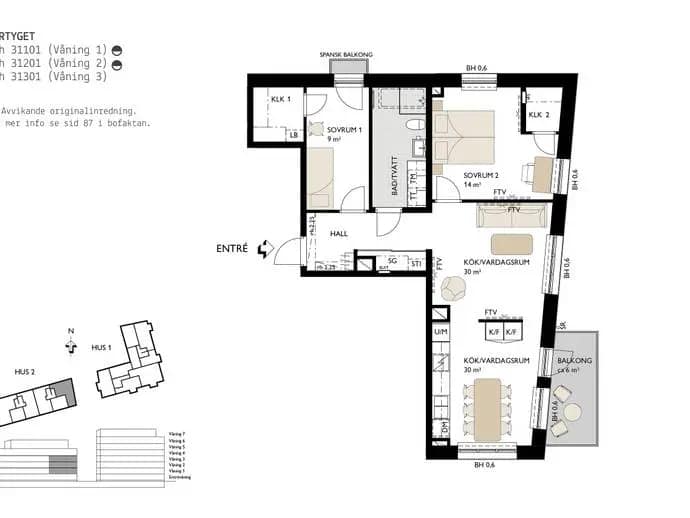 Floor plan for Lilla Varvsgatan 38
