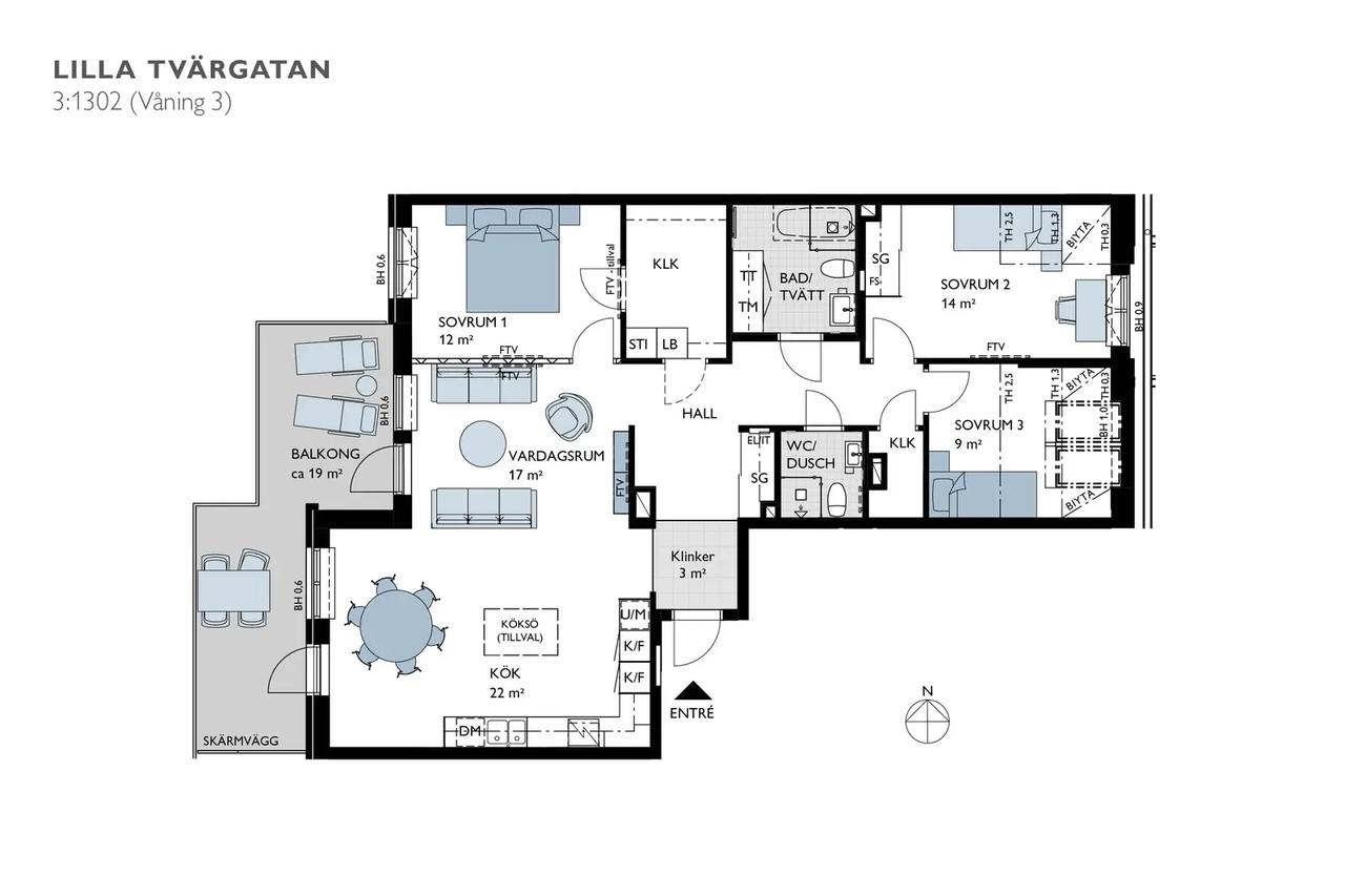 Floor plan for Grynmalaregatan 2 A