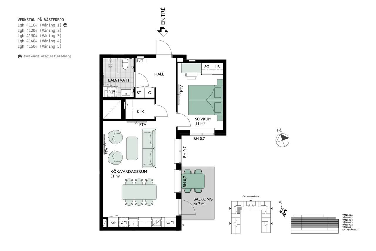 Floor plan for Pepparholmsgatan 12