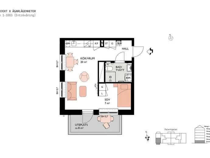 Planritning för Patentgatan