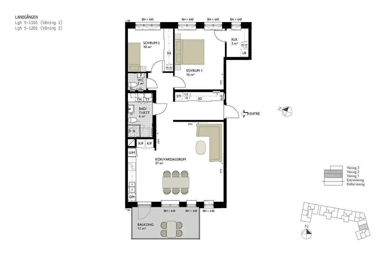Floor plan for Hamnallén 13