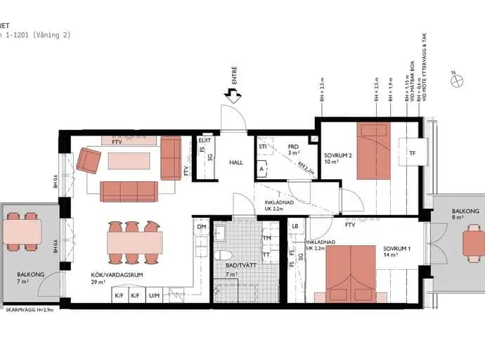Floor plan for Strandvägen 98 B