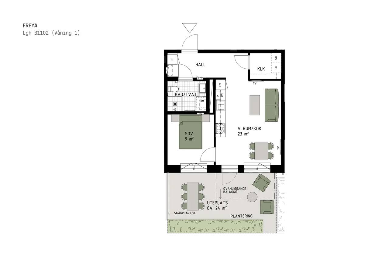 Floor plan for Enspännarvägen 1A